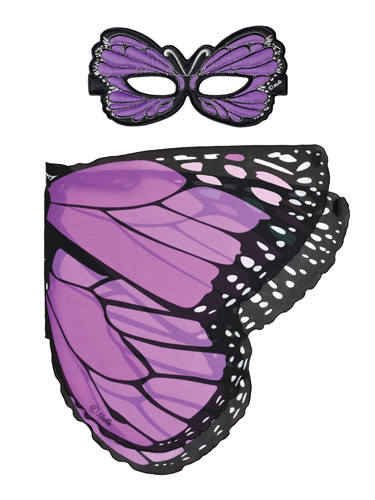 Vingar + ansiktsmask - Lila fjäril Vingar + ansiktsmask - Lila fjäril