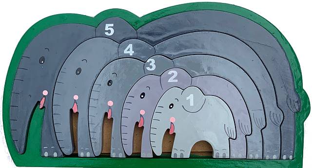 Elefantpussel 1-5 Grå