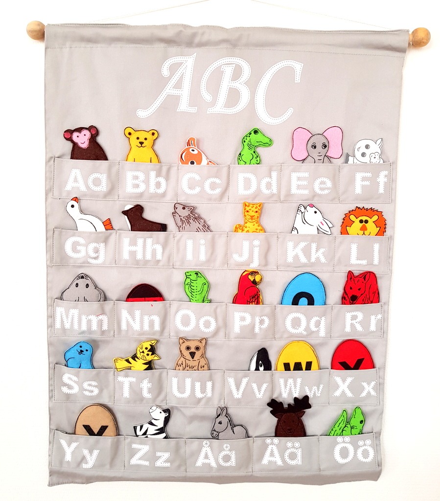 ABC - tygtavla grå ABC - tygtavla grå