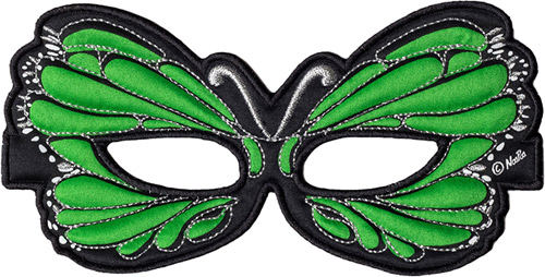 Ansiktsmask - grön fjäril