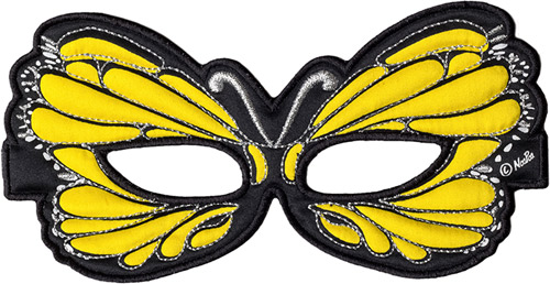 Ansiktsmask - gul fjäril